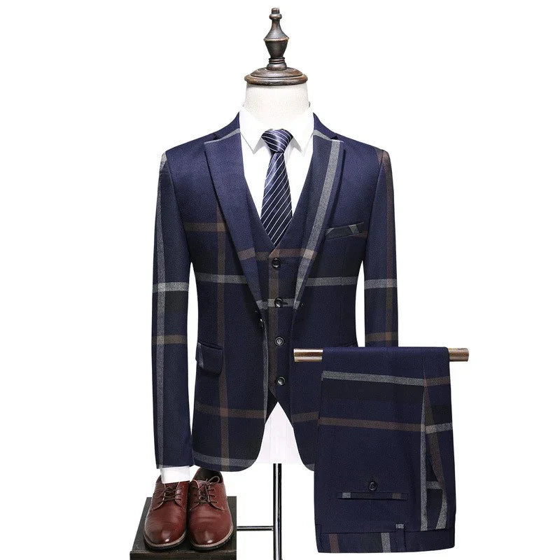 Men's Fashion Slim Single-breasted Suit Vest Pants Set - Which Mark