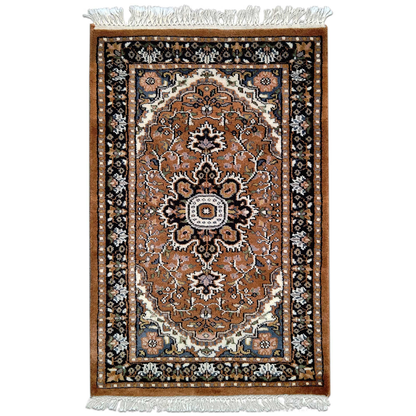 2×3 Feet Hand Knotted Persian Wool Carpet Copper - Which Mark