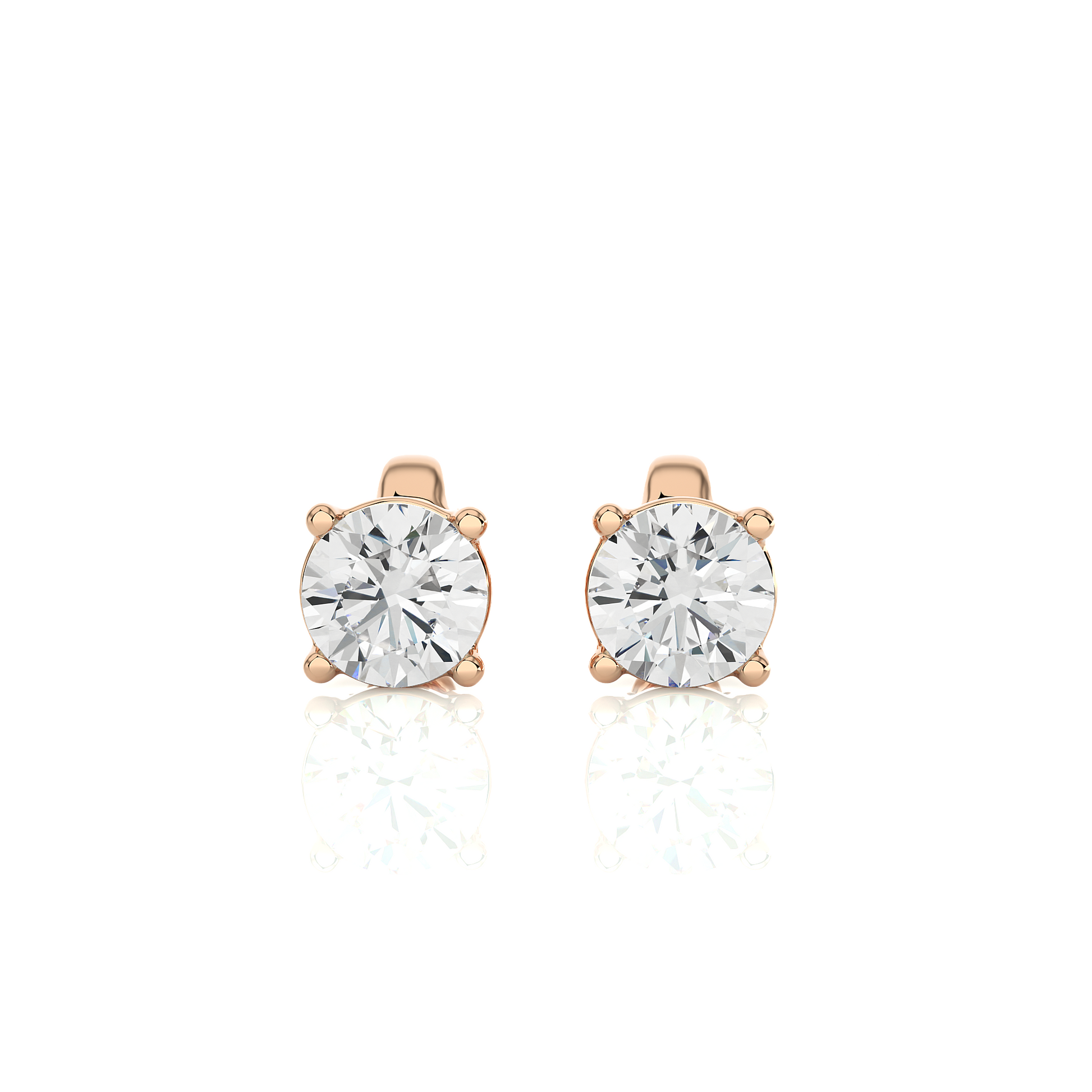 Rose Gold Moissanite Round Shape Earring – WE0094 - Which Mark
