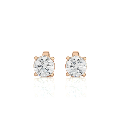 Rose Gold Moissanite Round Shape Earring – WE0094 - Which Mark