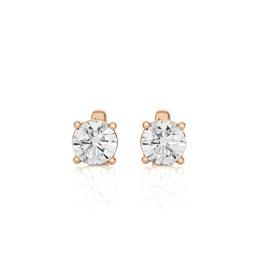 Rose Gold Moissanite Round Shape Earring – WE0094 - Which Mark