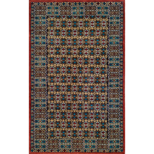 Hand Knotted Wool Carpet Copper 2.5×4 Feet - Which Mark