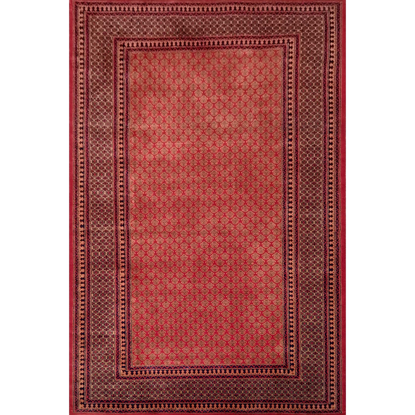 6×9 ft Hand Knotted Red Wool Carpet - Which Mark