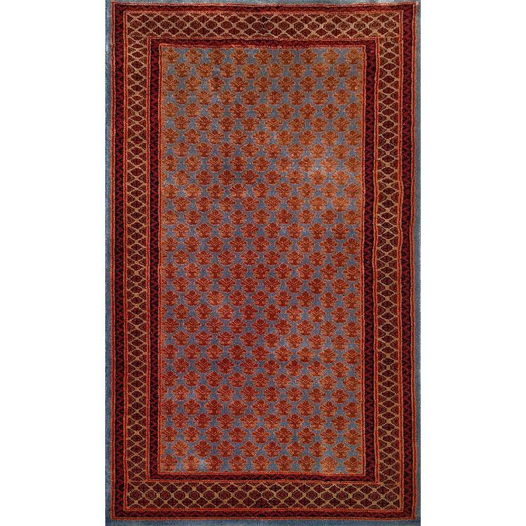 3×5 Feet Hand Knotted Lichi Wool Carpet Royal Grey - Which Mark