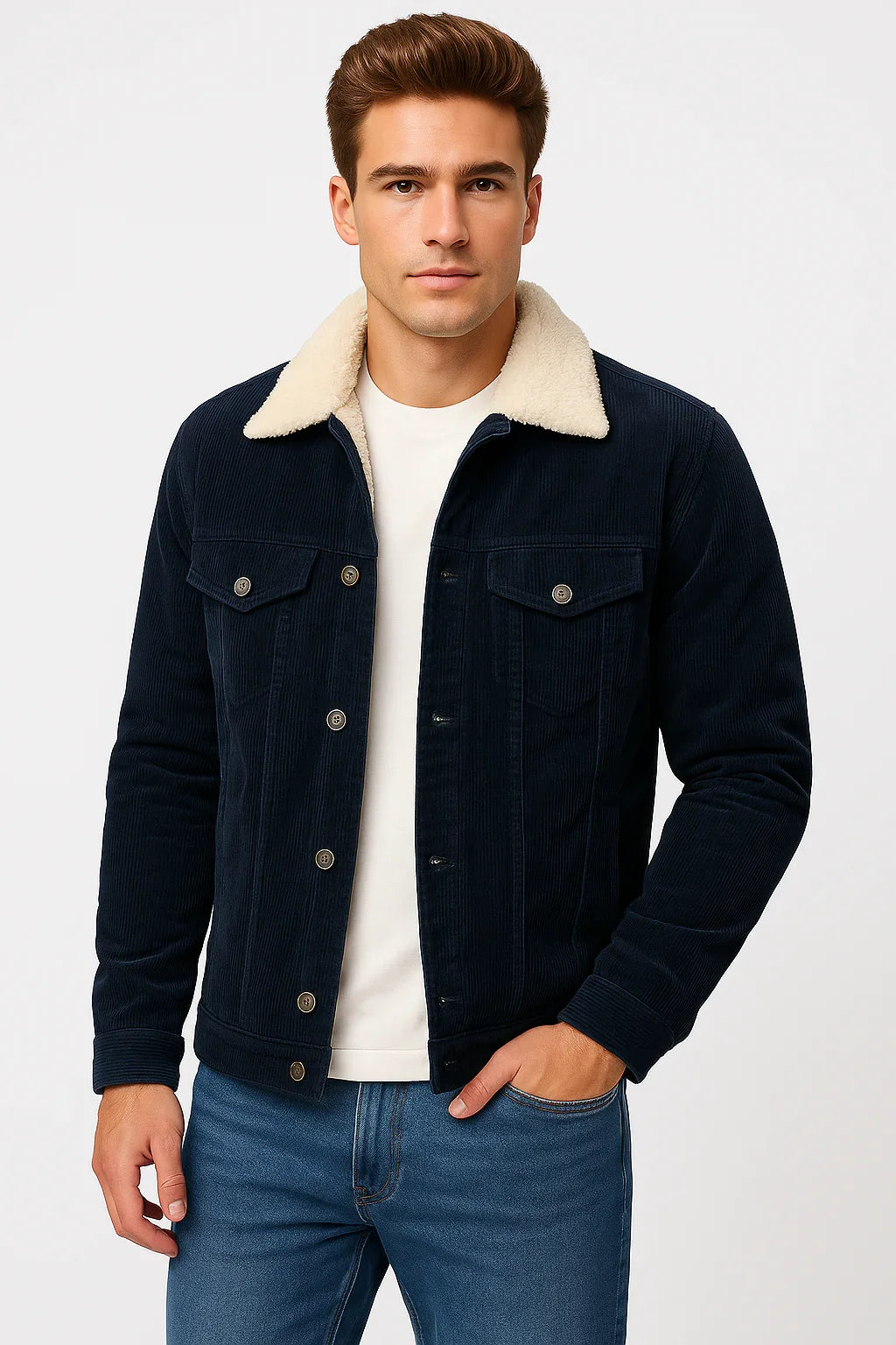 NordWool™ – Corduroy Lapel Plush Jacket for Men - Which Mark