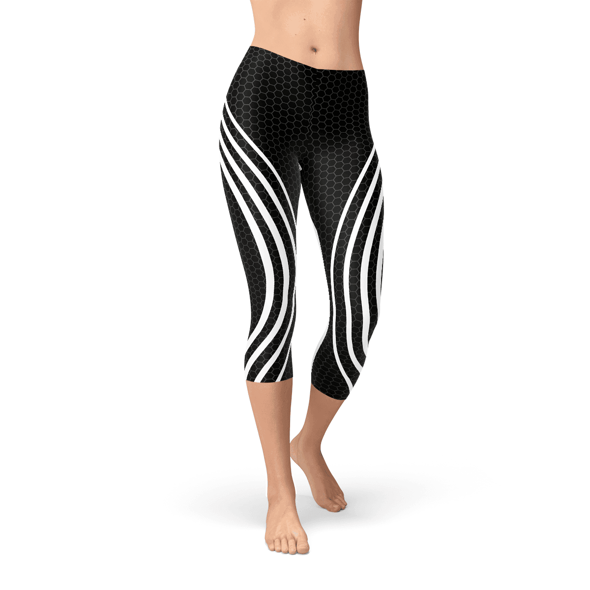 Womens Black Venom Capri Leggings - Which Mark