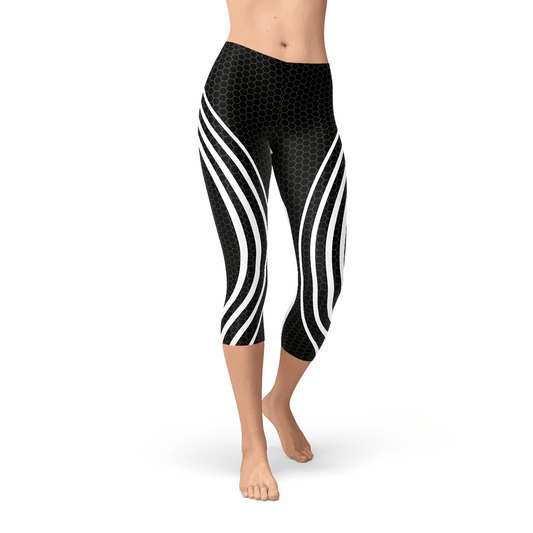 Womens Black Venom Capri Leggings - Which Mark