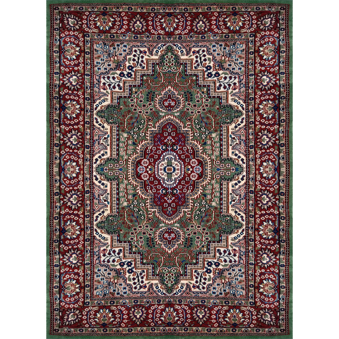 4×6 Feet Green Hand Knotted Persian Wool Carpet - Which Mark