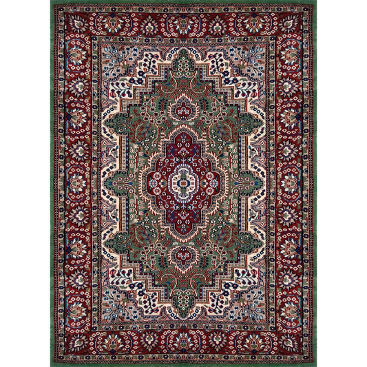 4×6 Feet Green Hand Knotted Persian Wool Carpet - Which Mark