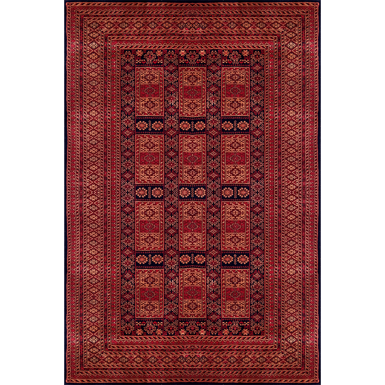 6×9 Feet Hand Knotted Wool Carpet Brown and Black Tribal - Which Mark