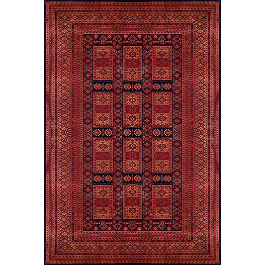 6×9 Feet Hand Knotted Wool Carpet Brown and Black Tribal - Which Mark