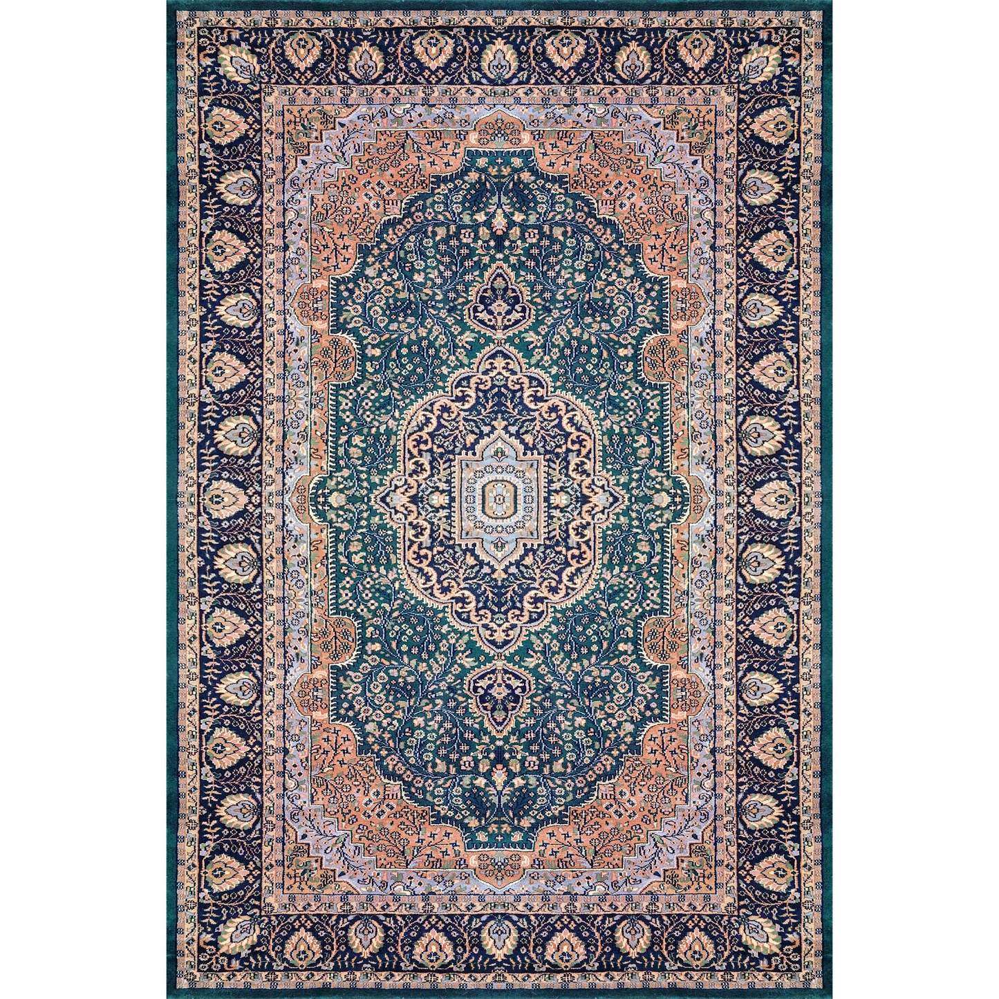 6×9 Feet Hand Knotted Wool Carpet (Deep Green) - Which Mark