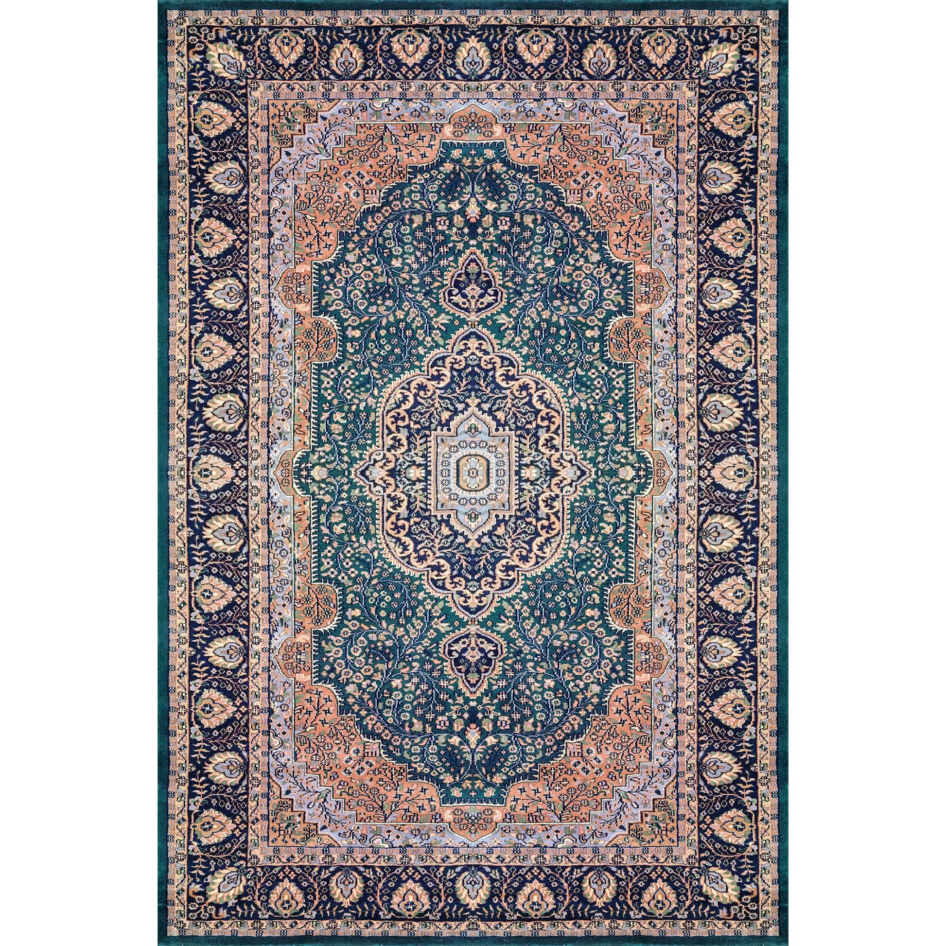 6×9 Feet Hand Knotted Wool Carpet (Deep Green) - Which Mark