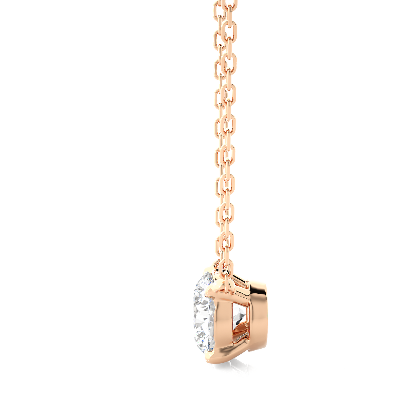 Rose Gold Moissanite Round Shape Pendant – PT0045 - Which Mark