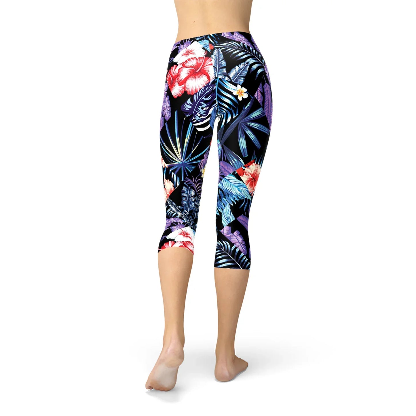 Geometric Tropical Floral Capri Leggings - Which Mark