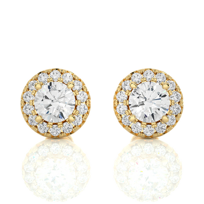 Yellow Gold Moissanite Round Shape Detachable Earring – WE0081 - Which Mark