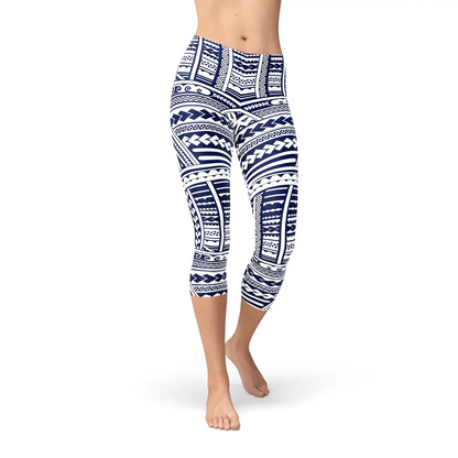 Polynesian Maori Tattoo Capri Leggings - Which Mark