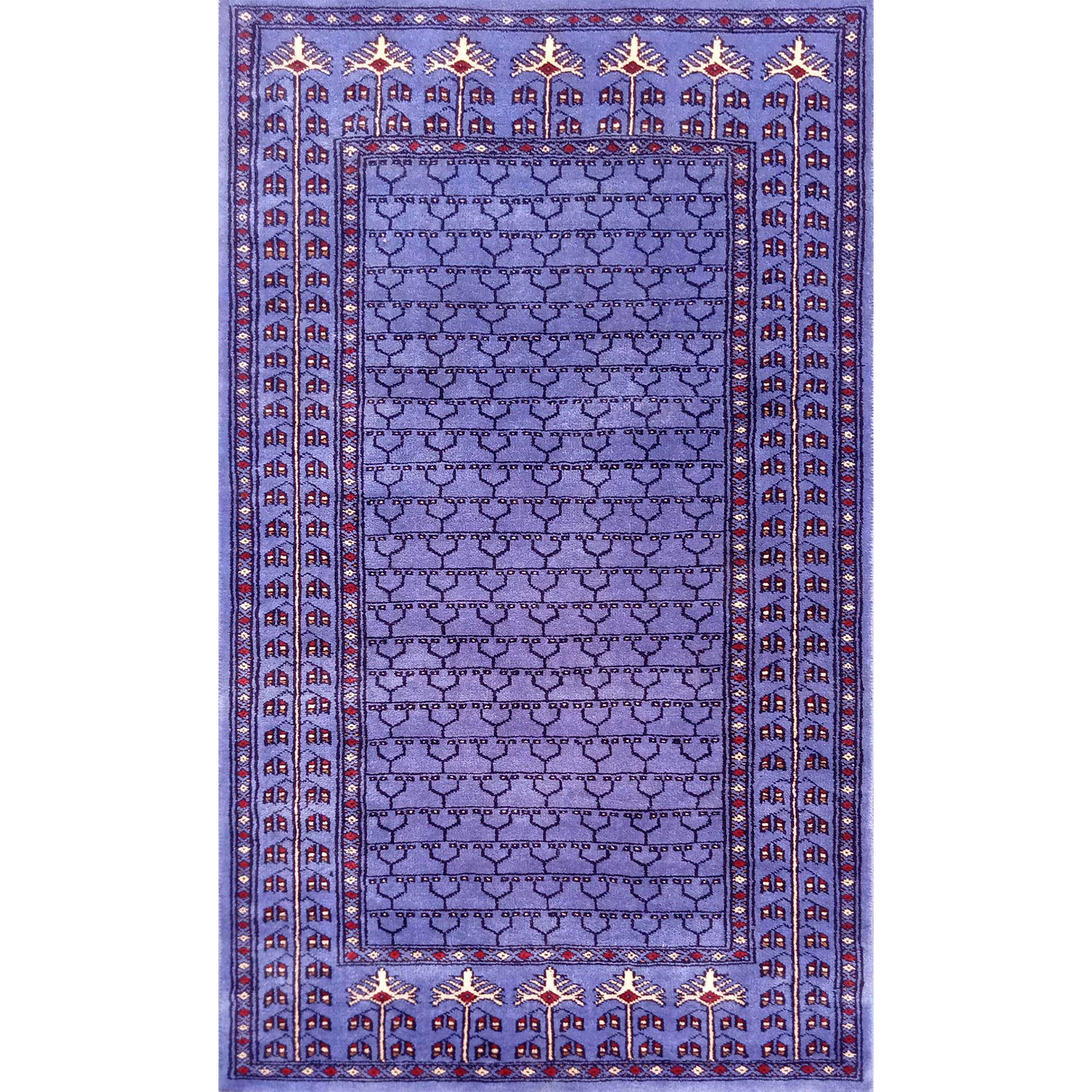 3ft×5ft Purple Hand Knotted Wool Carpet Parda - Which Mark