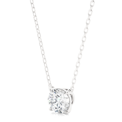 White Gold Moissanite Round Shape Pendant – PT0045 - Which Mark