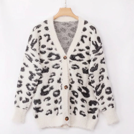 UrbanFur™ – Long Sleeve Leopard Knit Cardigan - Which Mark