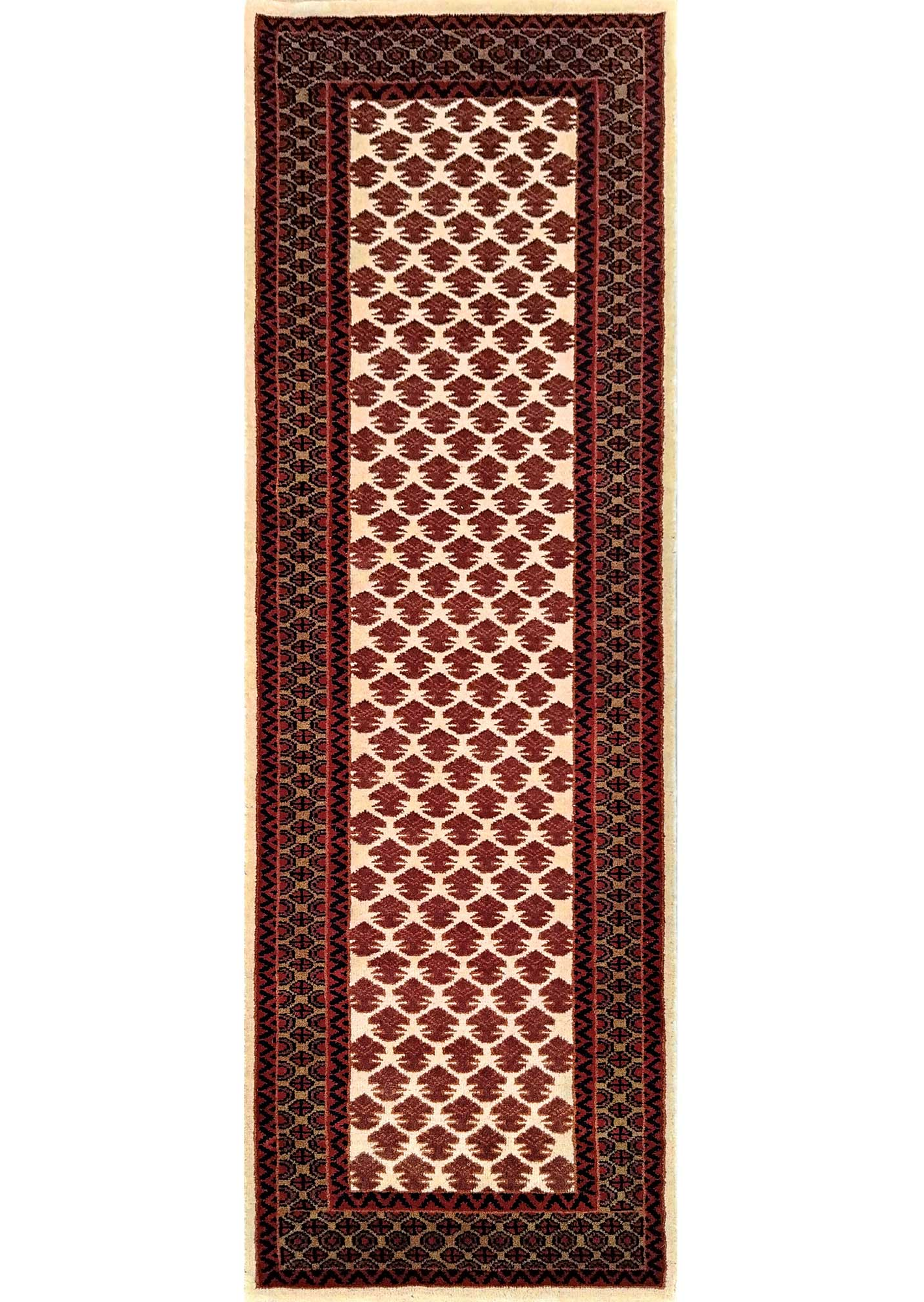 2×6 feet Handmade Wool Carpet Royal White Runner - Which Mark