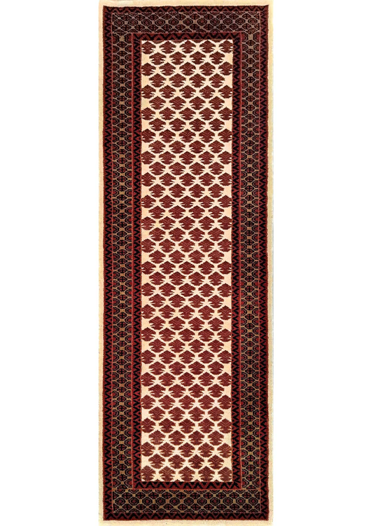2×6 feet Handmade Wool Carpet Royal White Runner - Which Mark