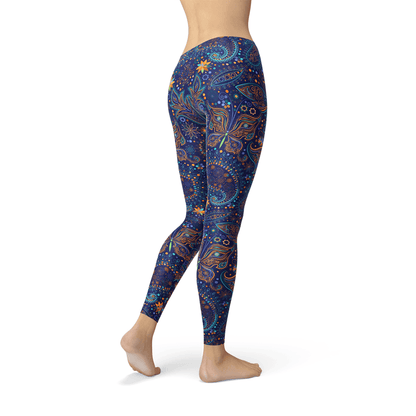 Womens Paisley Butterfly Leggings - Which Mark