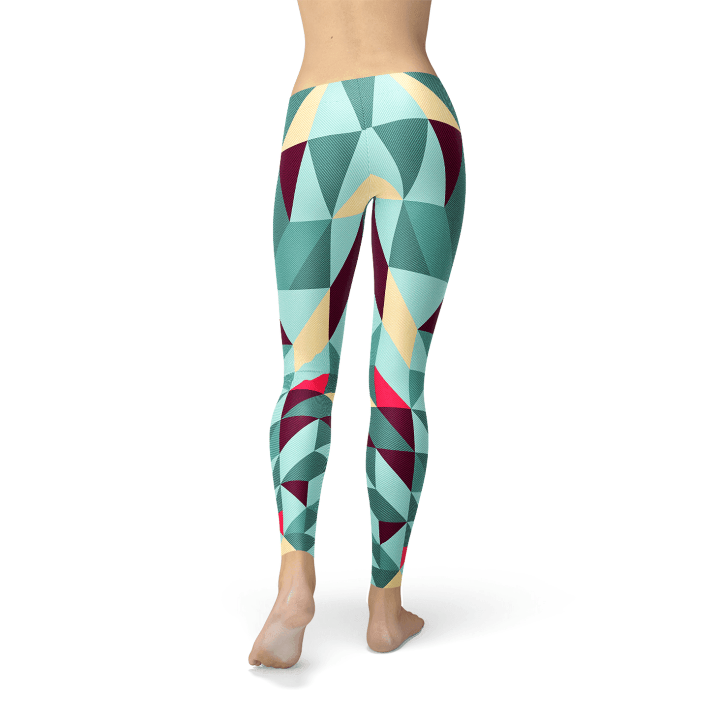 Womens Leggings w/ Colorful Geometric Triangles - Which Mark
