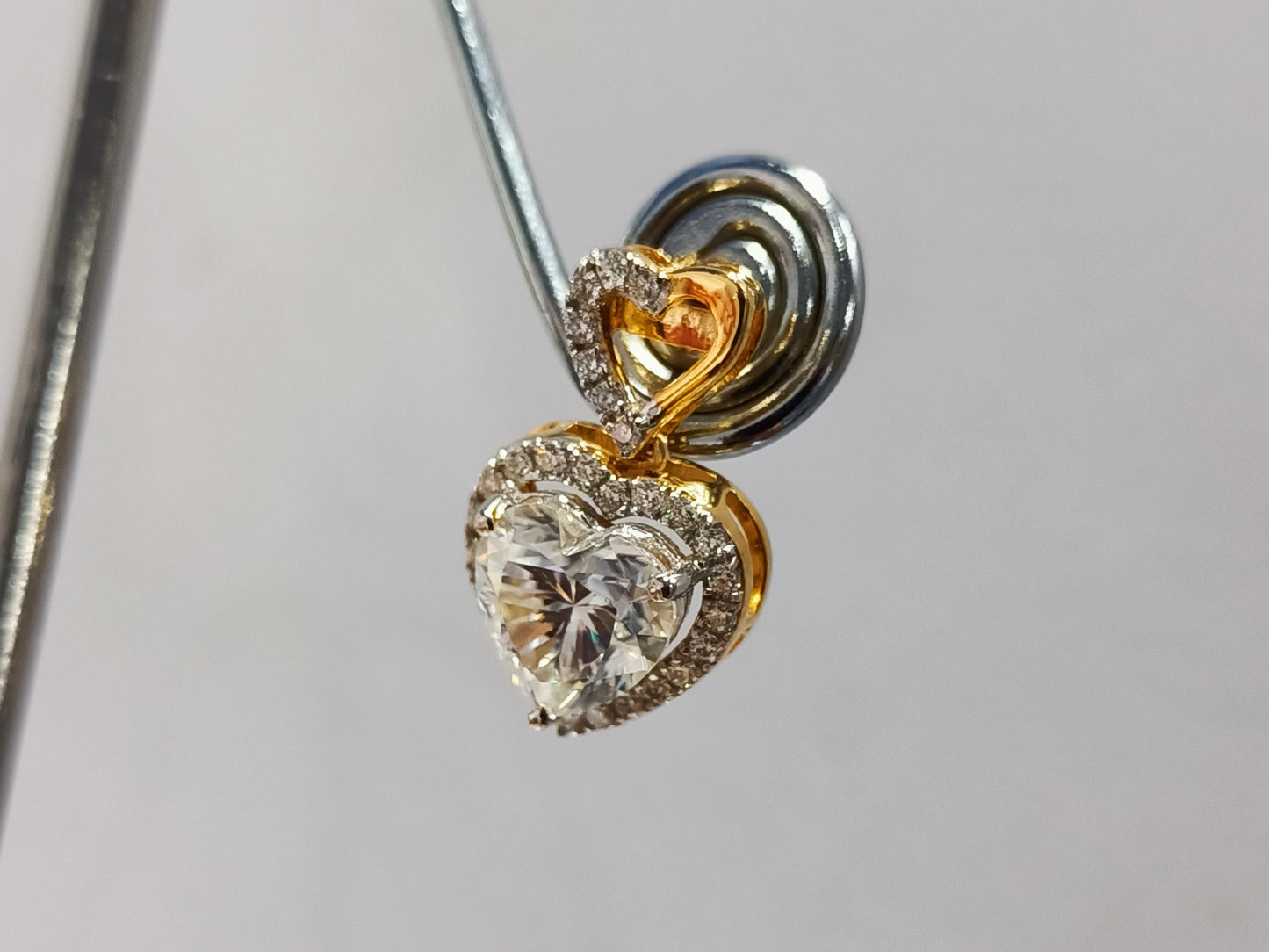 Moissanite Heart Shape Earring – WE00108 - Which Mark