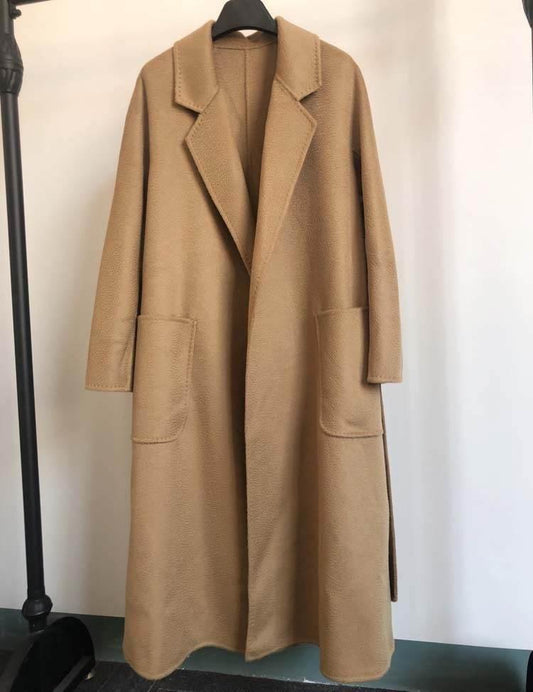 Women's Long Water Ripple Double-Sided Wool Coat – Elegant & Versatile - Which Mark