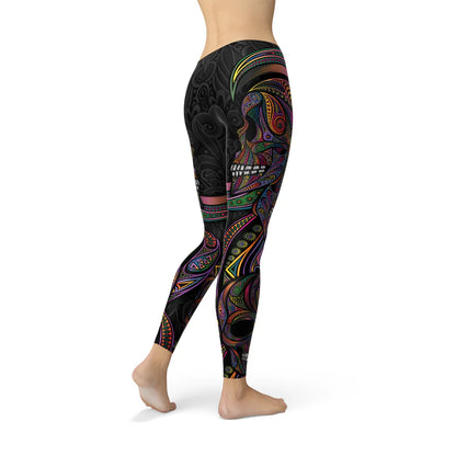 Womens Sugar Skull Leggings - Which Mark