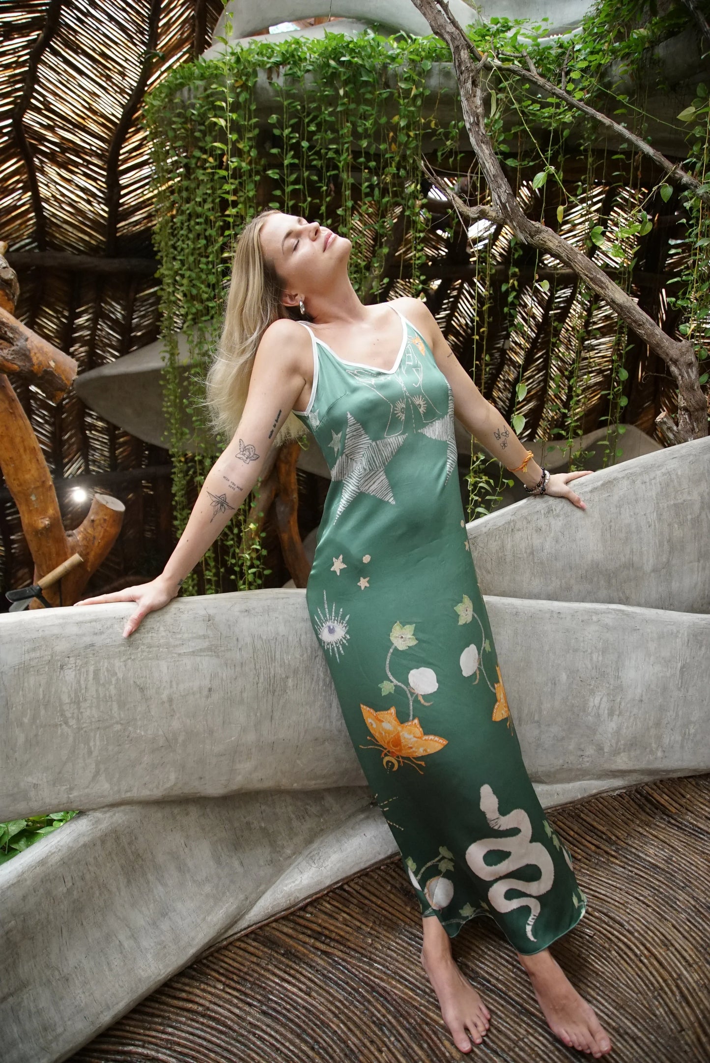 Andromeda Silk Dress in Jungle Altar - Which Mark