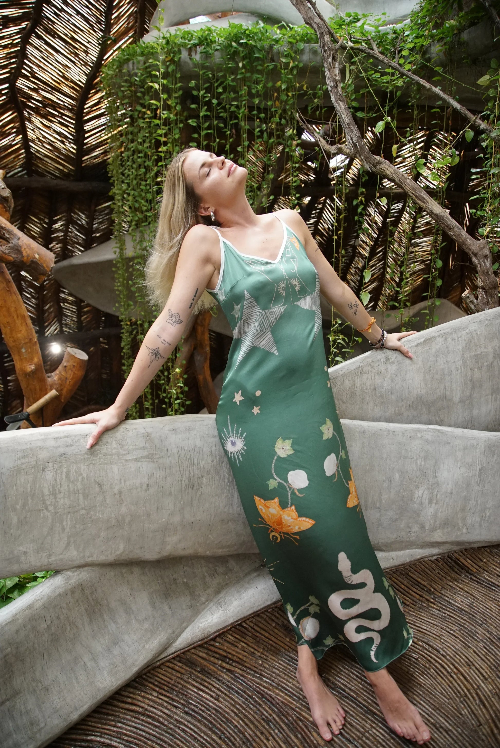 Andromeda Silk Dress in Jungle Altar - Which Mark