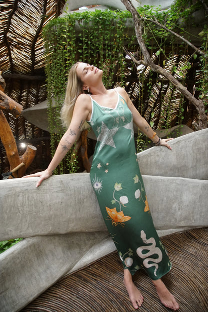 Andromeda Silk Dress in Jungle Altar - Which Mark