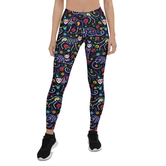 Womens Sugar Skull Cat Leggings - Which Mark