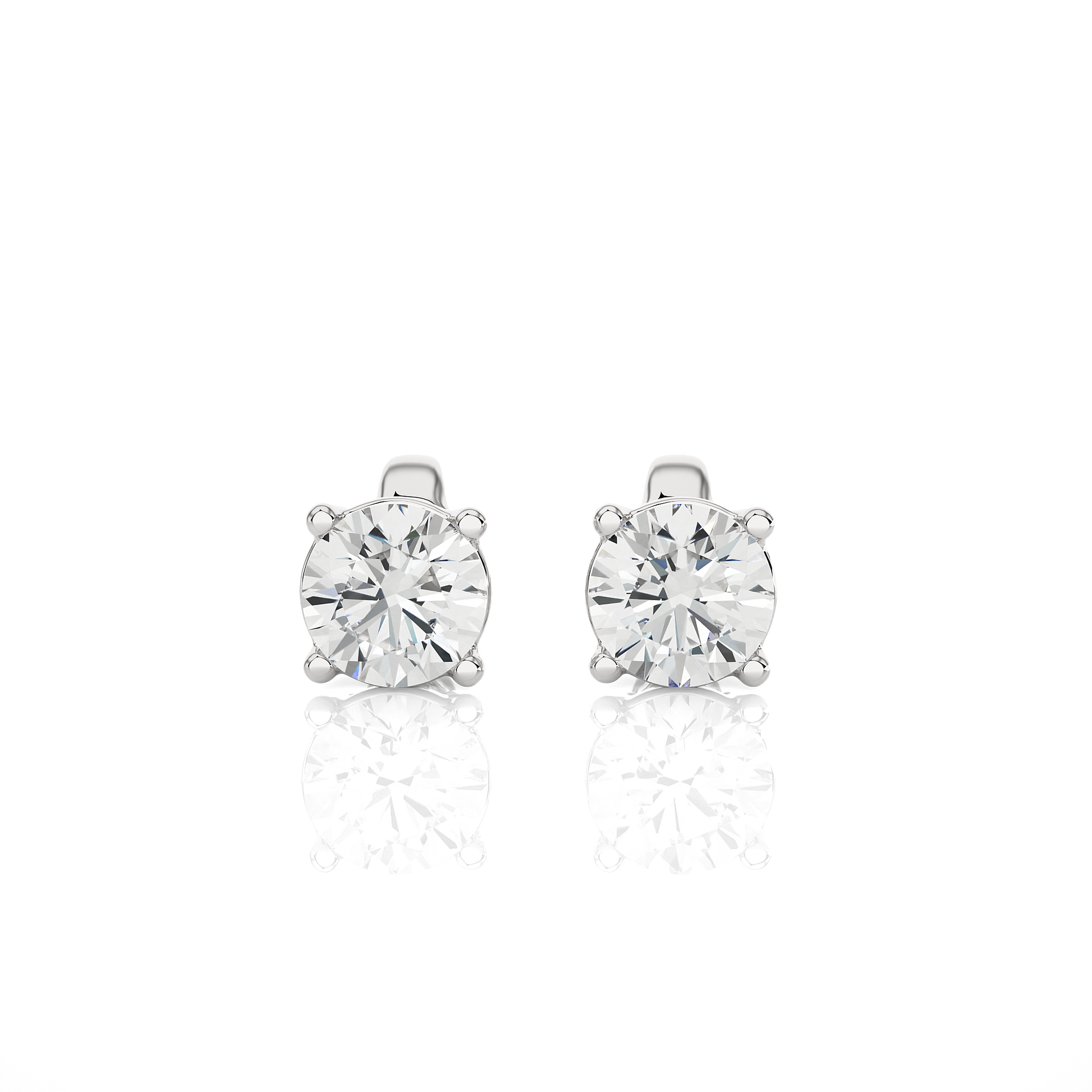 White Gold Moissanite Round Shape Earring – WE0094 - Which Mark