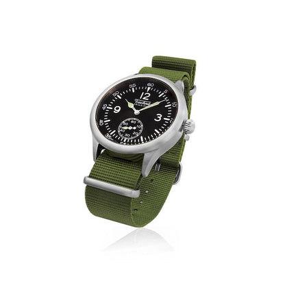 39.5mm field quartz watch with nylon 6 strap in olive drab colour - Which Mark