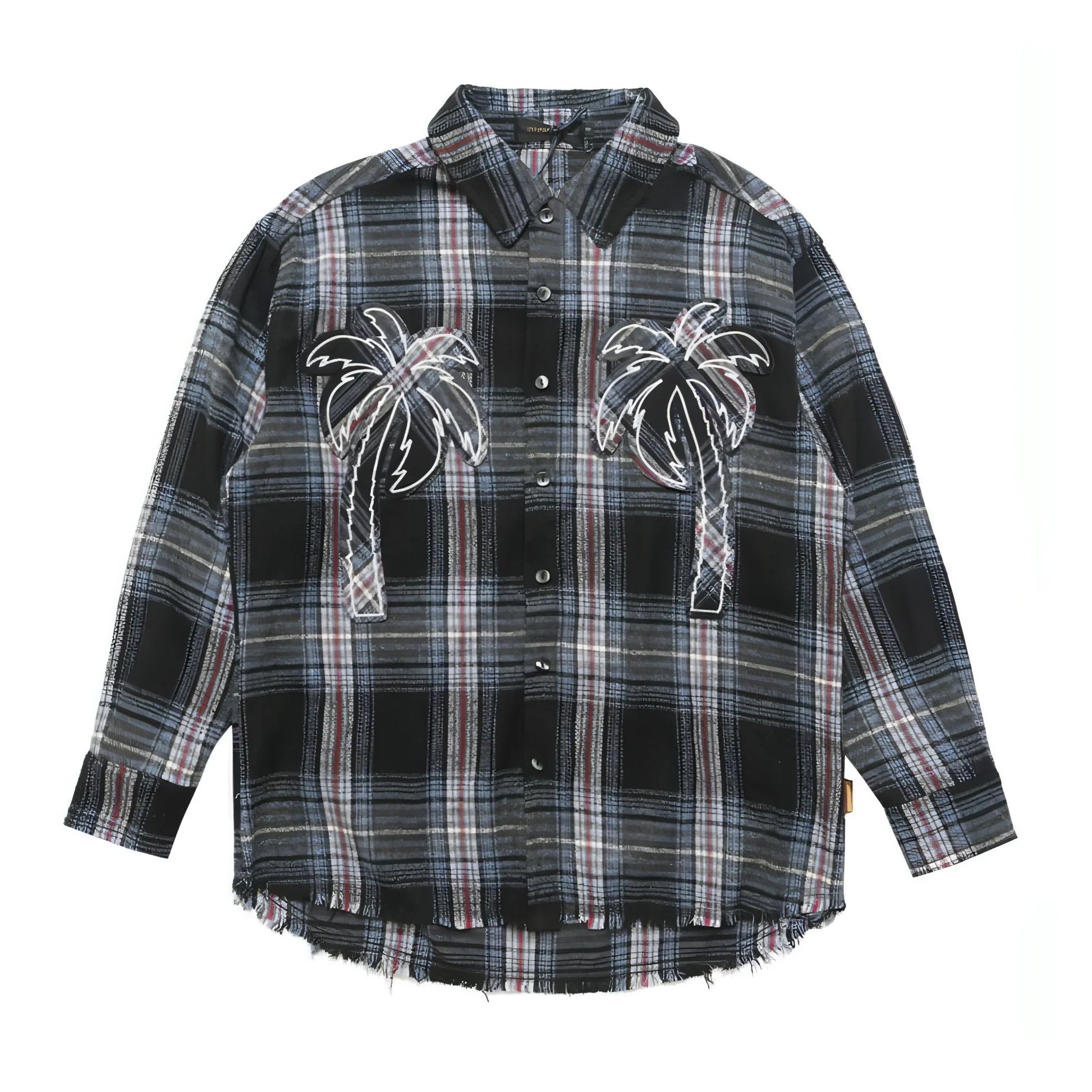 Loose Casual Polo Collar Raw Coconut Embroidered DressShirt Men - Which Mark