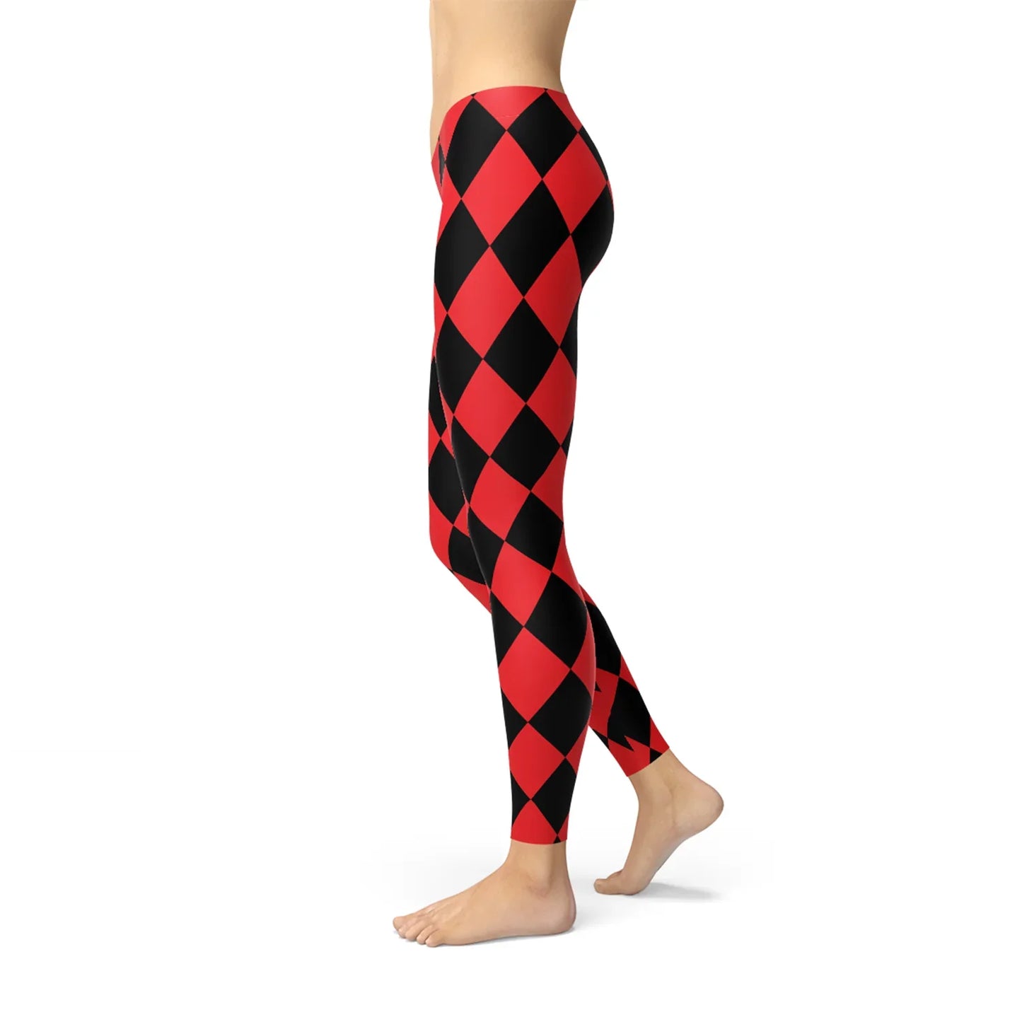 Womens Red and Black Jester Leggings - Which Mark