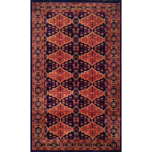 3×5 Ft Hand Knotted Bukhara Wool Carpet (Black) - Which Mark
