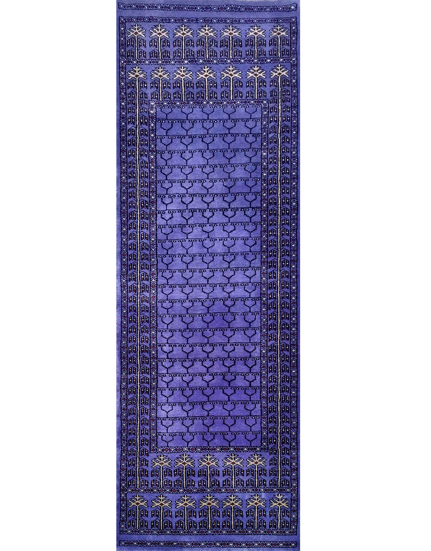 2×6 ft Purple Hand Knotted Wool Runner - Which Mark