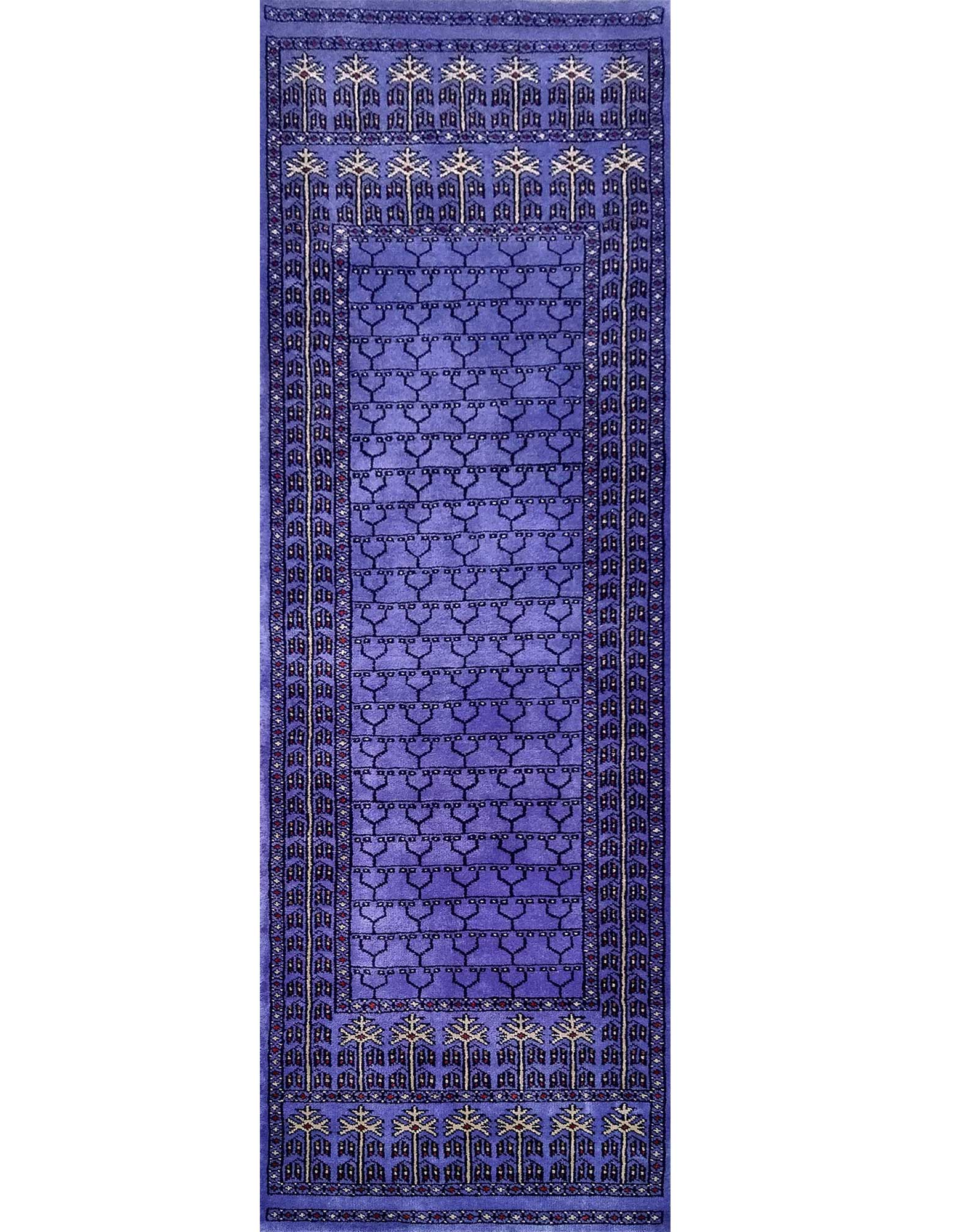 2×6 ft Purple Hand Knotted Wool Runner - Which Mark