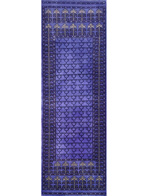 2×6 ft Purple Hand Knotted Wool Runner - Which Mark