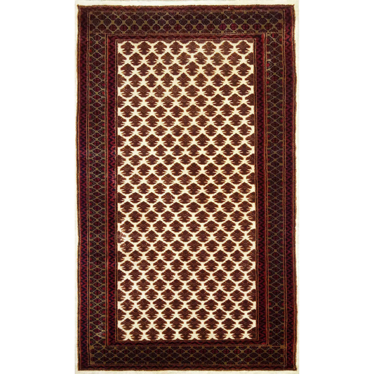 3ft×5ft Hand Knotted Wool Carpet Lichi White - Which Mark