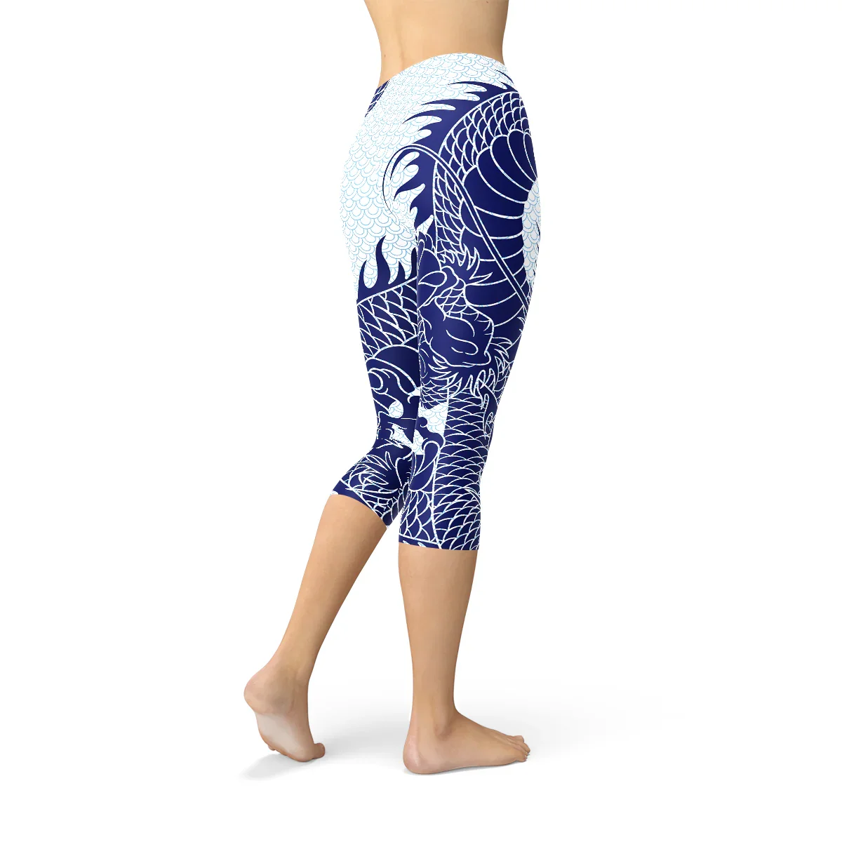 Womens Japanese Dragon Capri Leggings - Which Mark