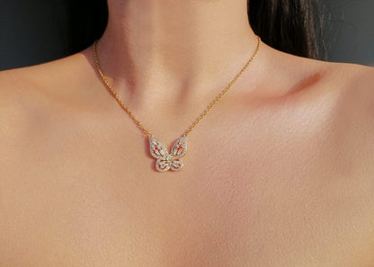 24K Butterfly Pendant Necklace - Which Mark
