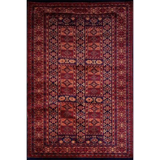 4×6 Feet Black Hand Knotted Wool Carpet Dubba - Which Mark