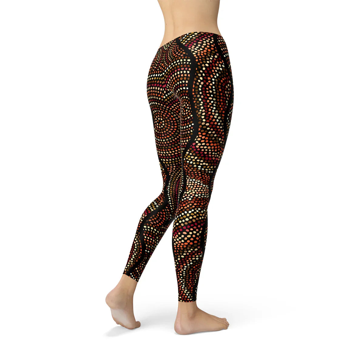 Womens Polka Dots Aboriginal Artwork Leggings (V2) - Which Mark