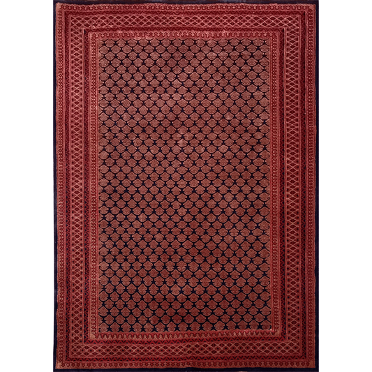 5×7 Feet Wool Black Hand Knotted Lichi Carpet - Which Mark