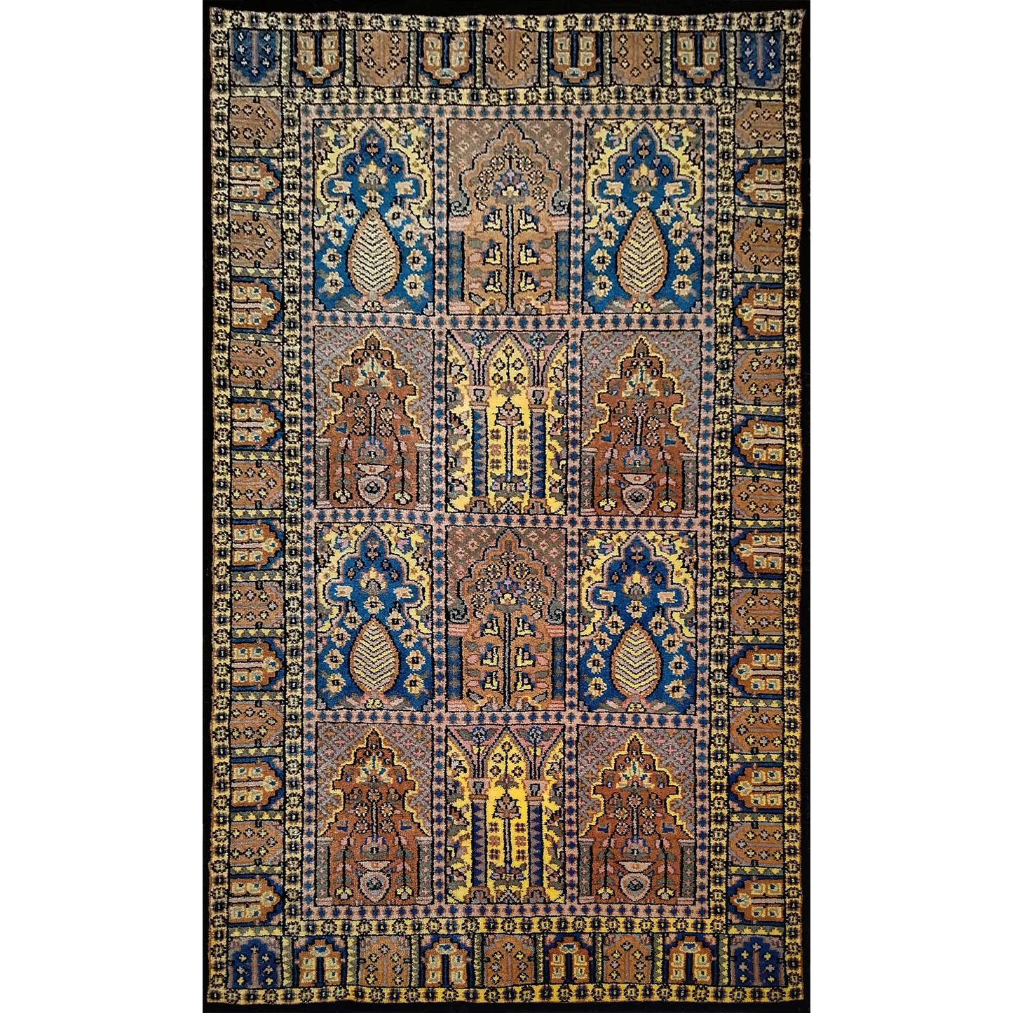 3×5 Feet Hand Knotted Black Wool Carpet Hamadan - Which Mark